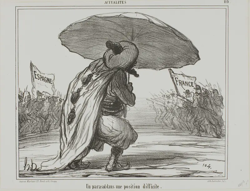 An Umbrella in a Difficult Position, plate 119 from Actualités