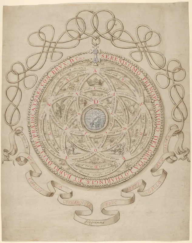 Anagram in Honor of Charles III, Duke of Lorraine and Bar Wall Art by Aegidius Sadeler II - High-Resolution Digital Print