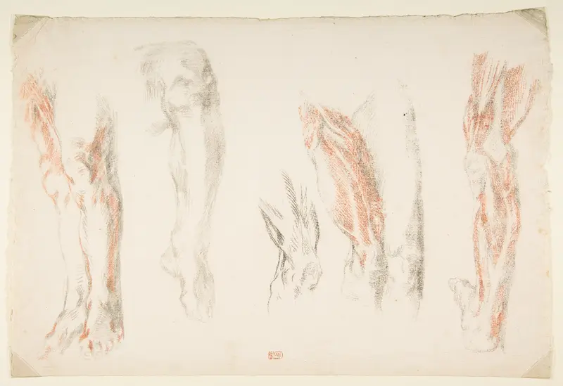 Anatomical Studies of Legs Wall Art by Eugène Delacroix - High-Resolution Digital Print