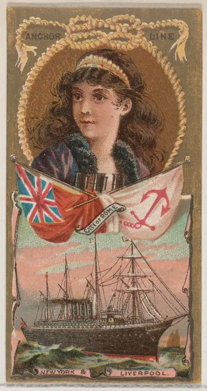 Anchor Line, from the Ocean and River Steamers series (N83) for Duke brand cigarettes Wall Art by W. Duke, Sons & Co. - High-Resolution Digital Print