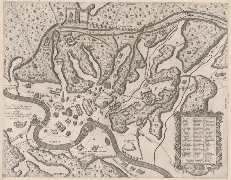 Ancient Rome, and its Hills, from the West, from "Speculum Romanae Magnificentiae" Wall Art by Giovanni Ambrogio Brambilla - High-Resolution Digital Print