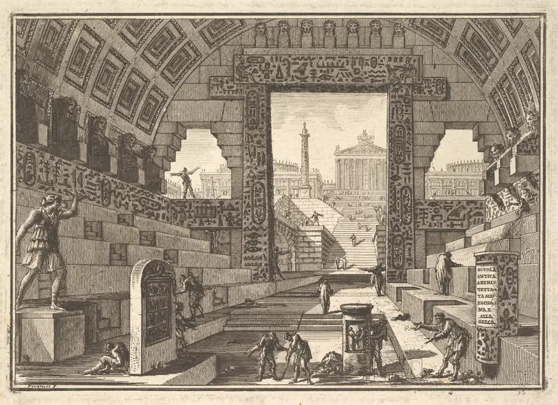 Ancient school built according to the Egyptian and Greek manners (Scuola antica architettata all'Egiziana e alla Greca)