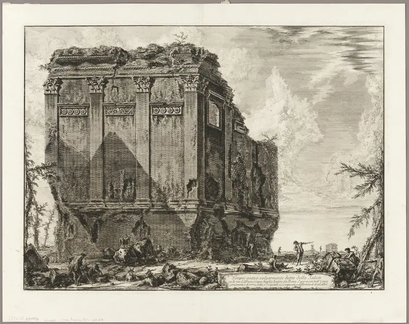 Ancient temple commonly called the Temple of Health on the Via d'Albano five miles outside Rome, from Views of Rome