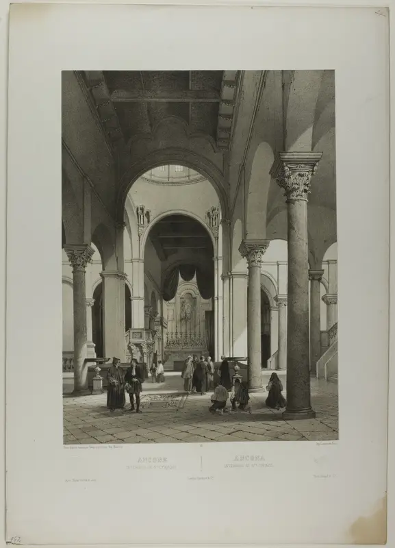 Ancona: Interior of St. Syriacus, plate 38 from Italie Monumentale et Pittoresque