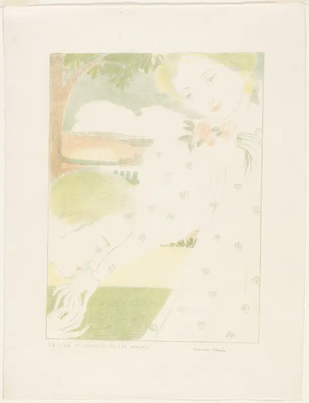 And It is the Caress of Their Hands, plate eight from Love Wall Art by Maurice Denis - High-Resolution Digital Print