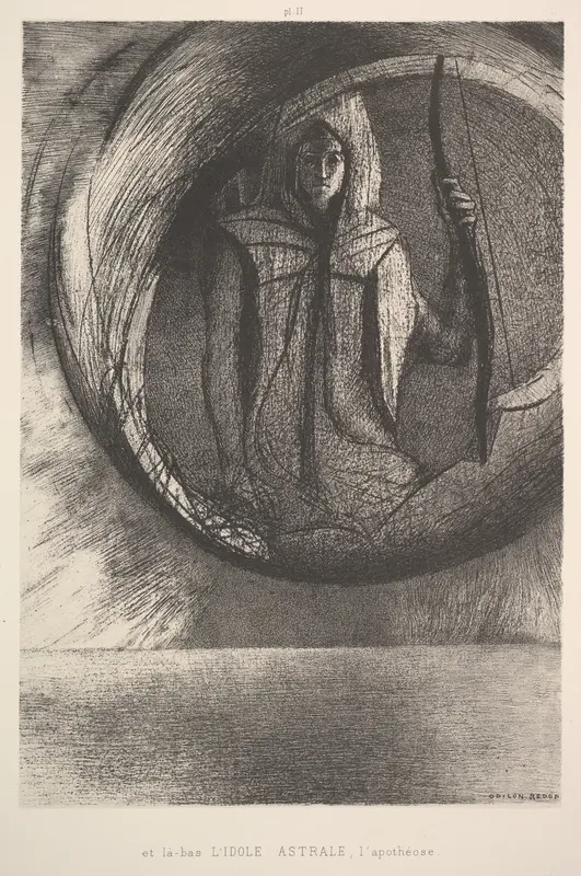 And over there, the Astral Idol, the Apotheosis Wall Art by Odilon Redon - High-Resolution Digital Print