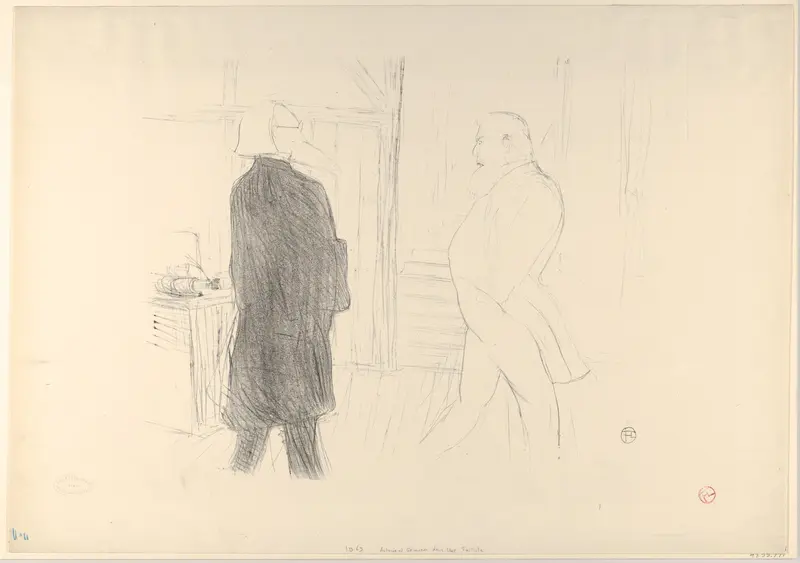 André Antoine and Fermin Gémier in "A Bankruptcy" Wall Art by Henri de Toulouse-Lautrec - High-Resolution Digital Print