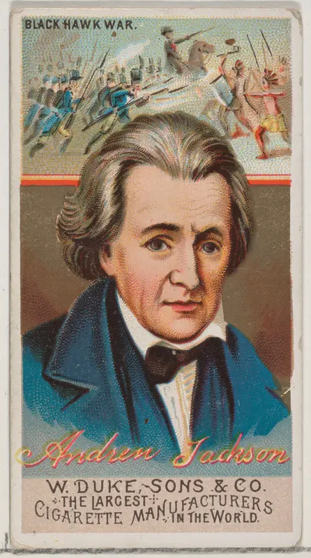 Andrew Jackson, from the series Great Americans (N76) for Duke brand cigarettes Wall Art by W. Duke, Sons & Co. - High-Resolution Digital Print