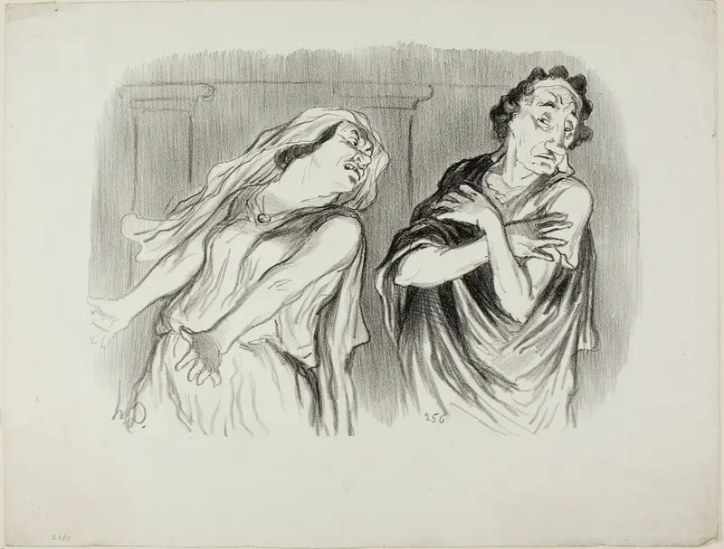 Andromache. “- Our family 's destiny was pitiless death, my husband was tortured to the end of his breath,” plate 6 from Physionomies Tragiques