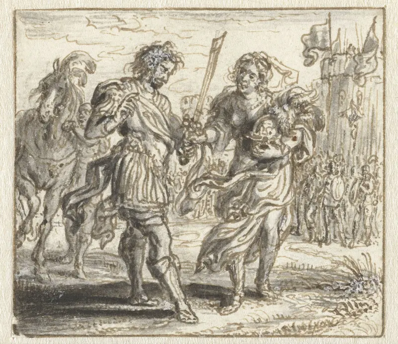 Andromache Taking Leave of Hector Wall Art by Adriaen Pietersz van de Venne - High-Resolution Digital Print