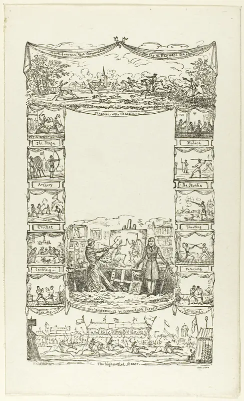 Anecdotes: Border for a Title Page Wall Art by George Cruikshank - High-Resolution Digital Print