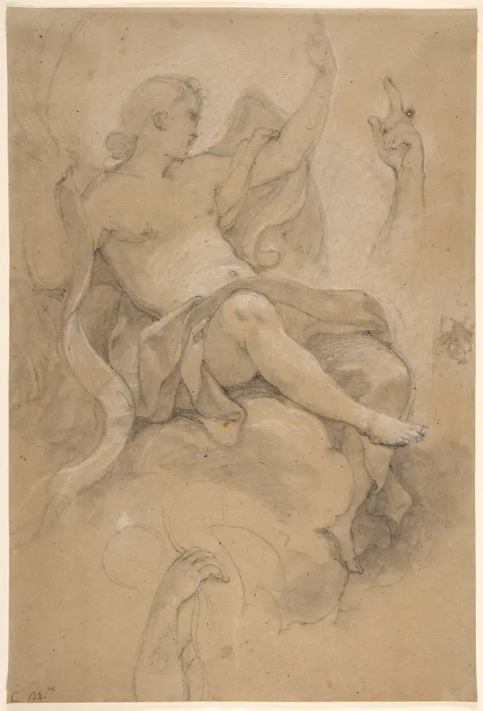 Angel Holding a Banderole Wall Art by Charles Joseph Natoire - High-Resolution Digital Print