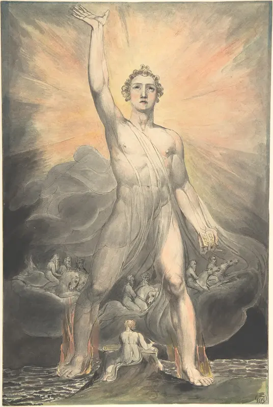 Angel of the Revelation (Book of Revelation, chapter 10) Wall Art by William Blake - High-Resolution Digital Print