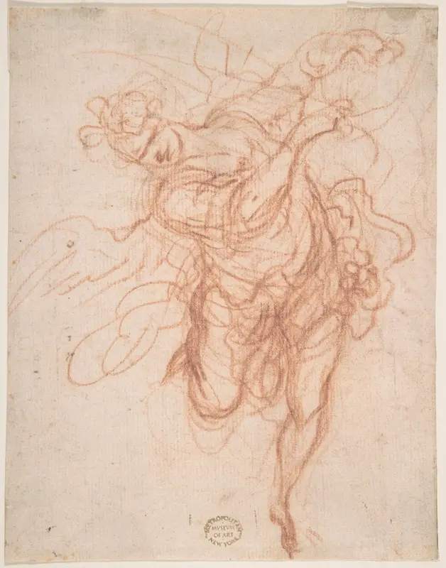 Angel (recto); Fragmentary Sketches of Same Subject (verso) Wall Art by Anonymous, Italian, 16th century - High-Resolution Digital Print