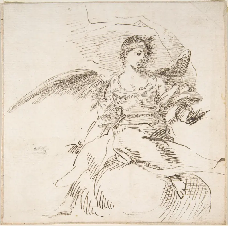 Angel Seated on Clouds Wall Art by Pedro  Duque Cornejo - High-Resolution Digital Print