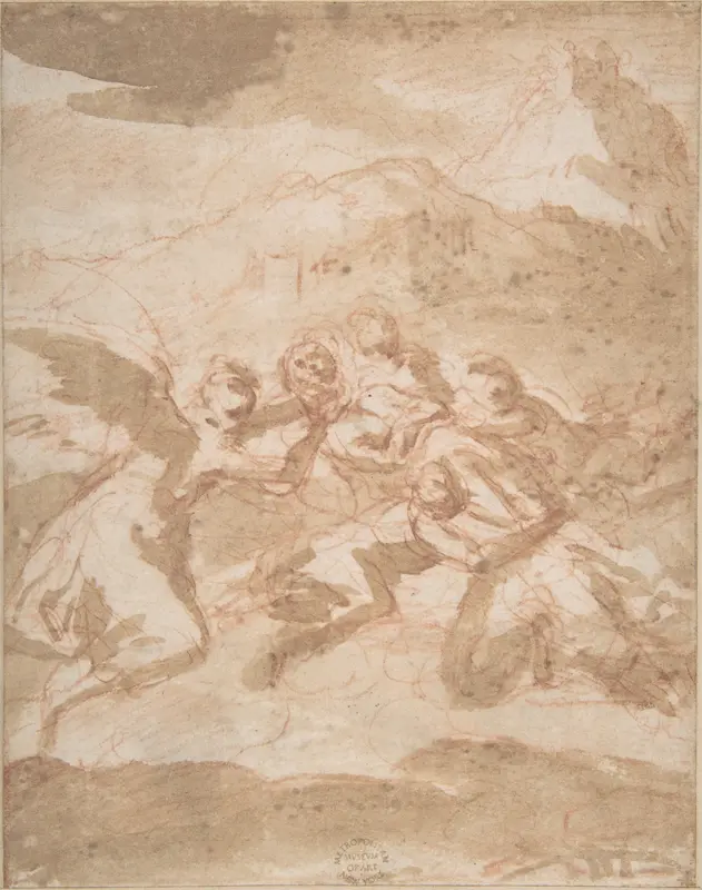 Angels Carrying a Saint Wall Art by Anonymous, Italian, Roman-Bolognese, 17th century - High-Resolution Digital Print