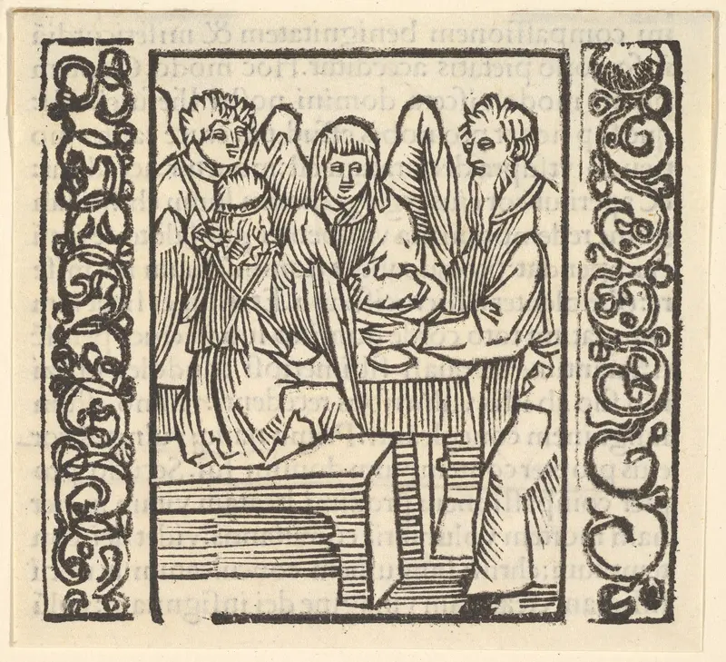 Angels Served at a Table, illustration from Speculum Passionis, 1507 Wall Art by Hans Baldung (called Hans Baldung Grien) - High-Resolution Digital Print