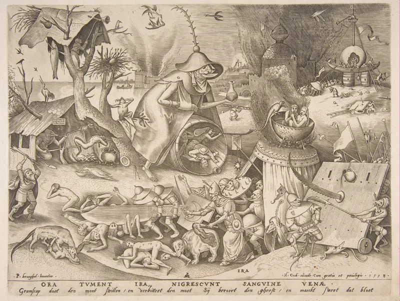 Anger (Ira) from The Seven Deadly Sins Wall Art by Pieter van der Heyden - High-Resolution Digital Print