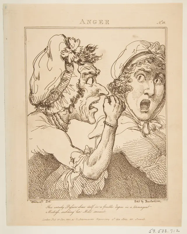 Anger (Le Brun Travested, or Caricatures of the Passions) Wall Art by Thomas Rowlandson - High-Resolution Digital Print