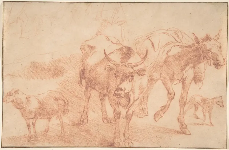 Animal Studies Wall Art by Nicolaes Berchem - High-Resolution Digital Print