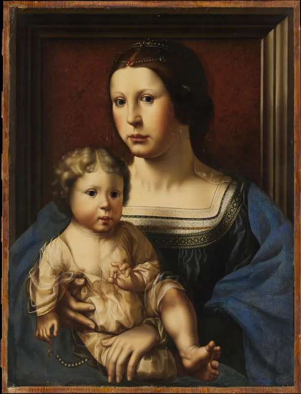 Anna van Bergen (1492–1541) and Her Son Hendrik (born 1519) as the Virgin and Child Wall Art by Jan Gossart (called Mabuse) - High-Resolution Digital Print