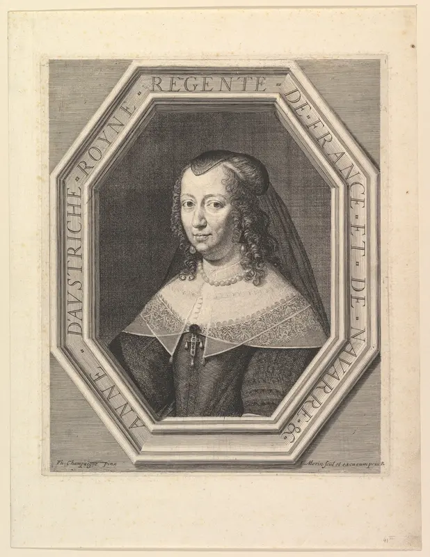 Anne d'Autriche, reine de France, en deuil de cour Wall Art by Jean Morin - High-Resolution Digital Print