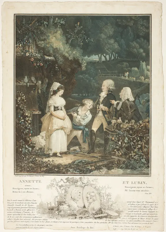 Annette and Lubin Wall Art by Philibert Louis Debucourt - High-Resolution Digital Print
