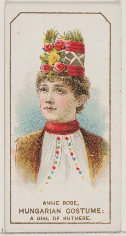 Annie Robe in Hungarian Costume of a Girl of Ruthere, from the set Actors and Actresses, Second Series (N71) for Duke brand cigarettes Wall Art by W. Duke, Sons & Co. - High-Resolution Digital Print