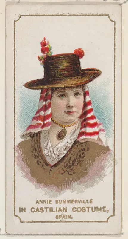 Annie Summerville in Castilian Costume of Spain, from the set Actors and Actresses, First Series (N70) for Duke brand cigarettes Wall Art by W. Duke, Sons & Co. - High-Resolution Digital Print