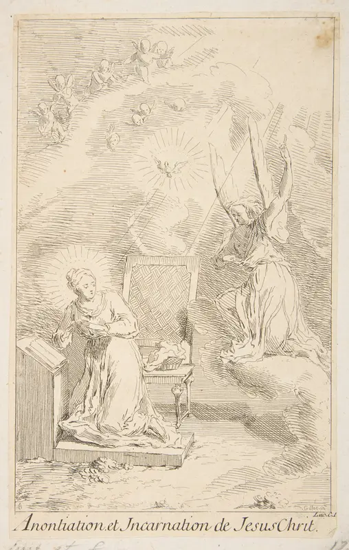 Annunciation Wall Art by Claude Gillot - High-Resolution Digital Print