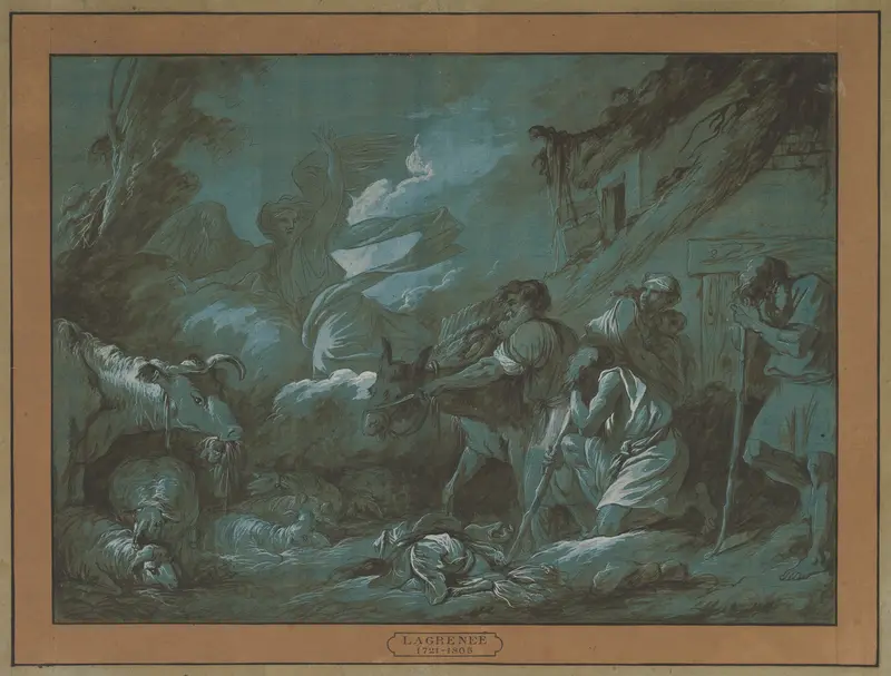 Annunciation to the Shepherds Wall Art by Jean Jacques Lagrenée - High-Resolution Digital Print