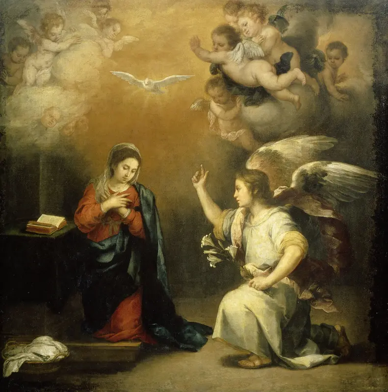 Annunciation to the Virgin Wall Art by Bartolomé Esteban Murillo - High-Resolution Digital Print