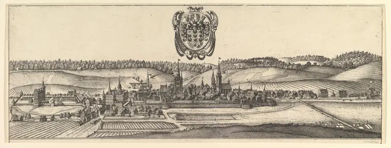 Ansbach and Coburg, View (a) of two views (a&b). Wall Art by Wenceslaus Hollar - High-Resolution Digital Print