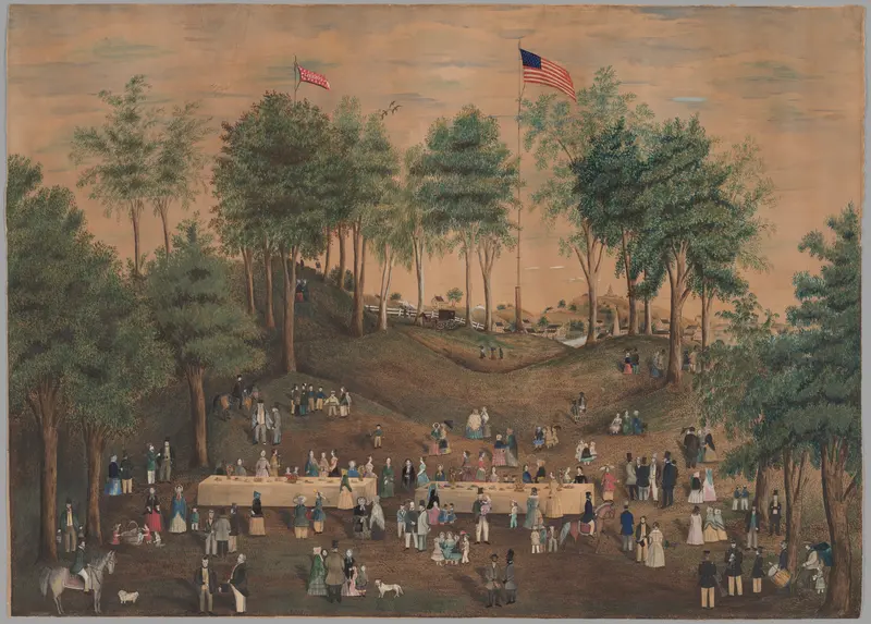 Anti-Slavery Picnic at Weymouth Landing, Massachusetts Wall Art by Susan Torrey Merritt - High-Resolution Digital Print