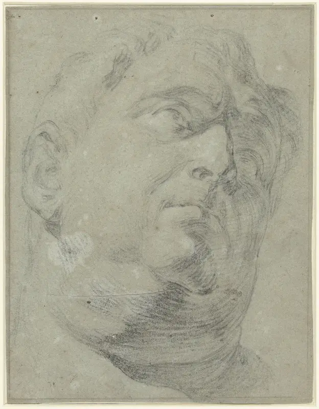 Antiek romeins marmeren buste van Presunto Vitellio Wall Art by Unknown - High-Resolution Digital Print