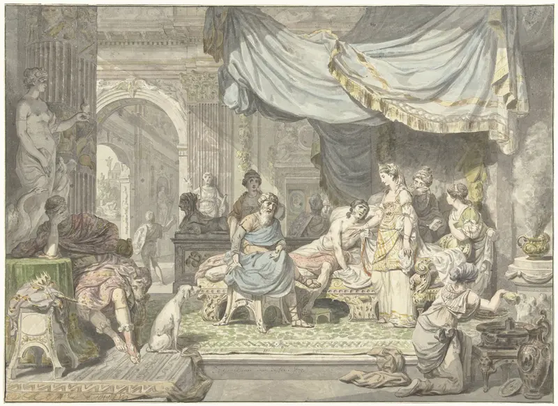 Antiochus probeert de liefde voor zijn moeder Stratonice te verbergen Wall Art by Jean Grandjean - High-Resolution Digital Print