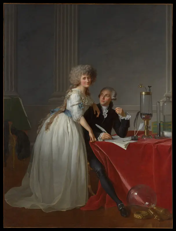 Antoine Laurent Lavoisier (1743–1794) and Marie Anne Lavoisier (Marie Anne Pierrette Paulze, 1758–1836) Wall Art by Jacques Louis David - High-Resolution Digital Print