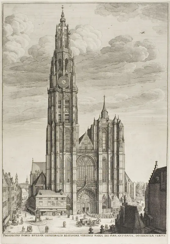 Antwerp Catherdral Wall Art by Wenceslaus Hollar - High-Resolution Digital Print