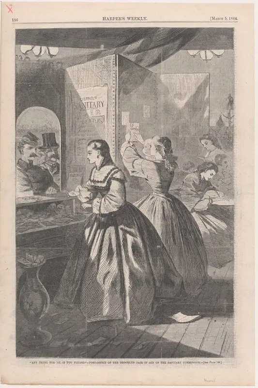 "Any Thing for Me, if you Please?" Post-Office of the Brooklyn Fair in Aid of the Sanitary Commission (from "Harper's Weekly," Vol. VIII) Wall Art by Winslow Homer - High-Resolution Digital Print