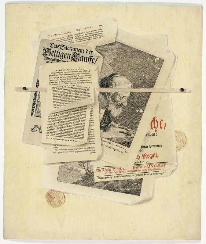 Aphorismi Politici: Trompe l'Oeil with Posted Notices and Prints by Martin Cerulli - High-Resolution Digital Print