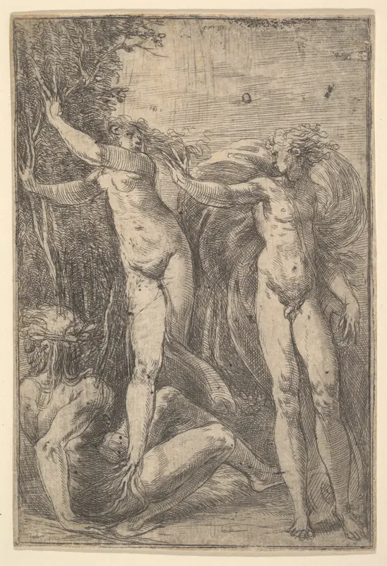 Apollo and Daphne Wall Art by Andrea Schiavone (Andrea Meldola) - High-Resolution Digital Print