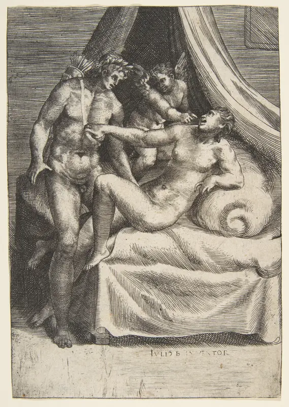 Apollo and Daphne, from "The Loves of the Gods" Wall Art by Giulio Bonasone - High-Resolution Digital Print