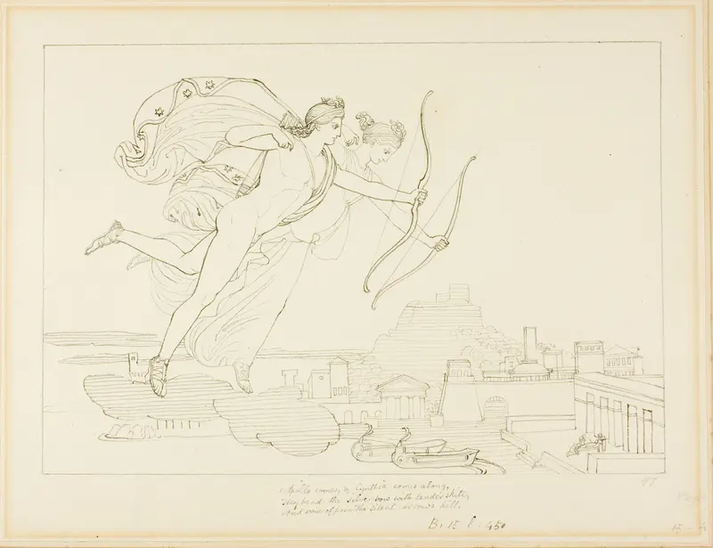 Apollo and Diana Wall Art by John Flaxman - High-Resolution Digital Print