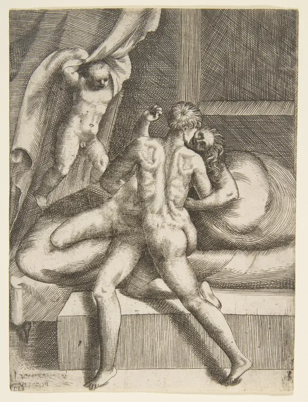 Apollo and Leucothea, from "The Loves of the Gods" Wall Art by Giulio Bonasone - High-Resolution Digital Print
