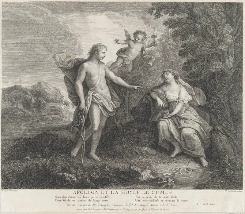Apollo and the Cumean Sibyl Wall Art by Marie Madeleine Igonet - High-Resolution Digital Print