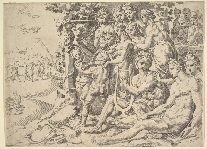 Apollo and the Muses Wall Art by Maarten van Heemskerck - High-Resolution Digital Print
