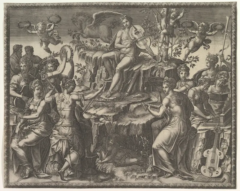 Apollo and the Muses Wall Art by Giorgio Ghisi - High-Resolution Digital Print