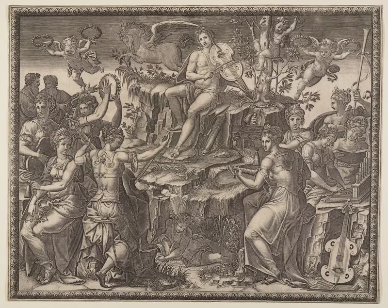 Apollo and the Muses on Mount Parnassus