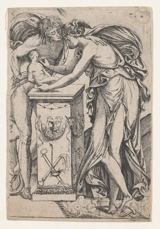 Apollo and the Spirit of Sculpture Wall Art by Pierre Biard II - High-Resolution Digital Print