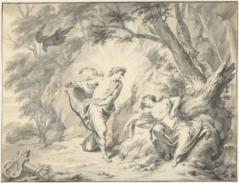 Apollo doorschiet Coronis met een pijl Wall Art by Jacob de Wit - High-Resolution Digital Print